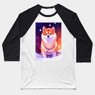 Watercolor shiba inu Baseball T-Shirt